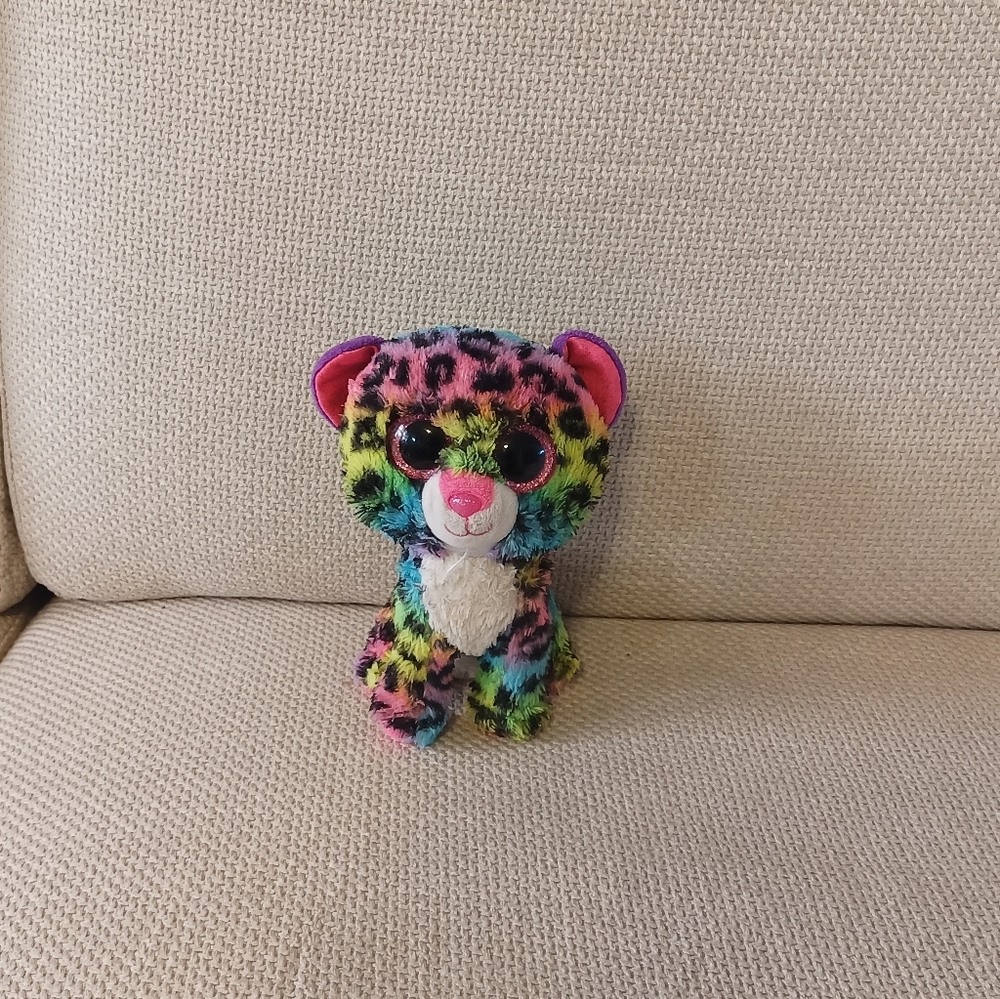 Ty Beanie Boos DOTTY  6" RAINBOW LEOPARD CAT